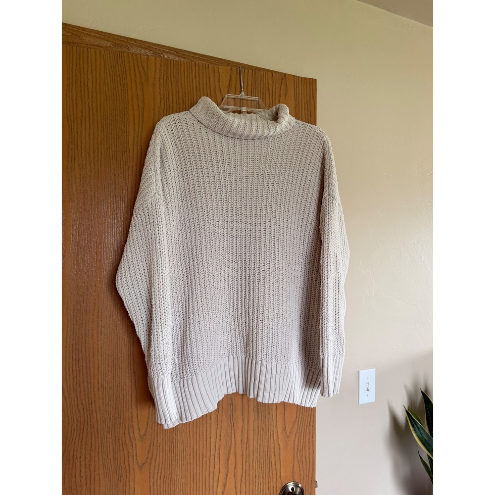 Cream Mockneck Knit Aerie Sweater